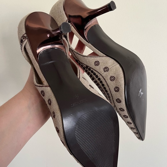 Nine West Embellished Kitten Heels Boho Chic Embroidered Sequin Size 8.5 - Picture 3 of 5